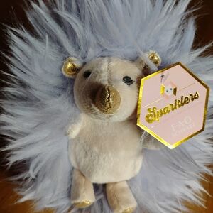 FAO Schwarz Sparkling Plush Hedgehog in Light Blue and Gold Two Hedgehog Bundle